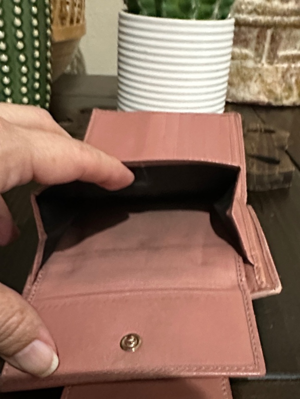 Gucci Vintage GG Canvas Wallet in Pink Trim with Web Stripe - Picture 8 of 10